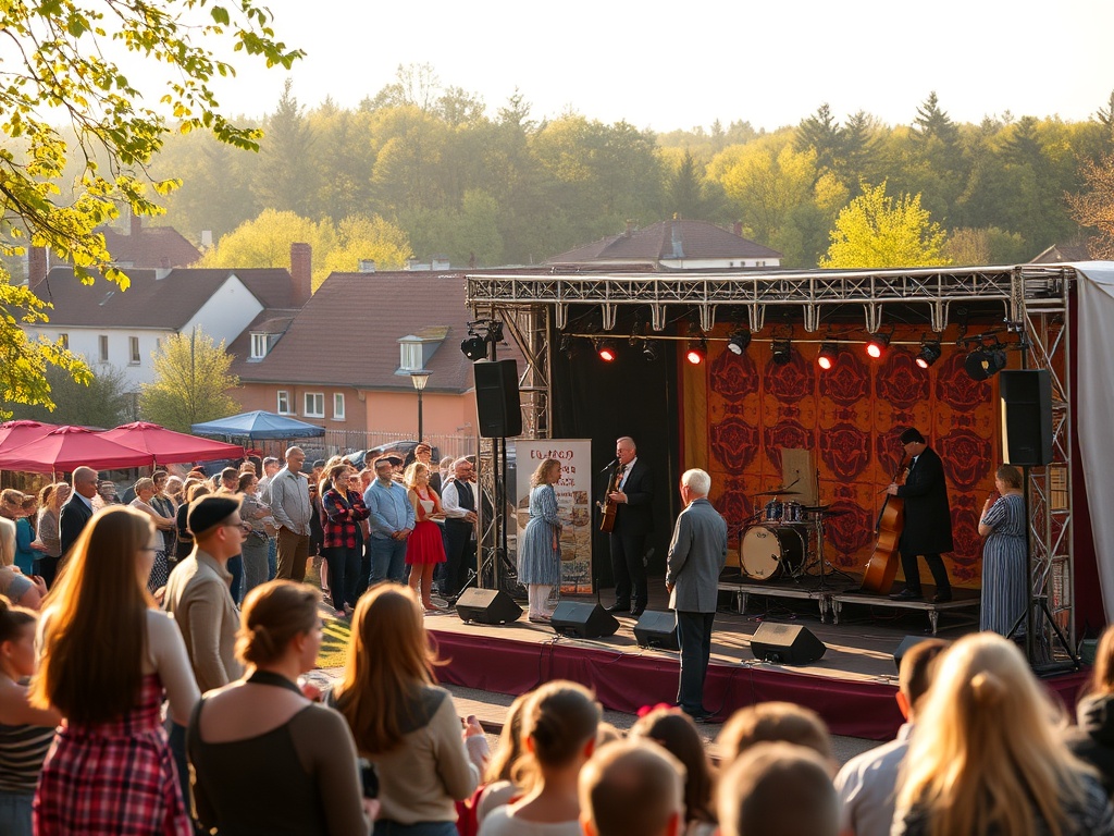 Plac Zwycięstwa w Świdwinie podczas Prima Aprilis — mieszkańcy bawią się i uczestniczą w żartach