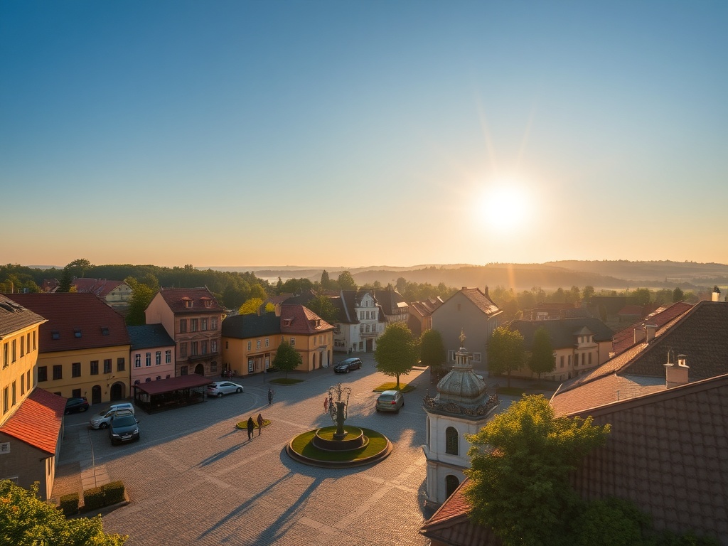 Malowniczy krajobraz z jeziorem i lasem w okolicach Świdwina